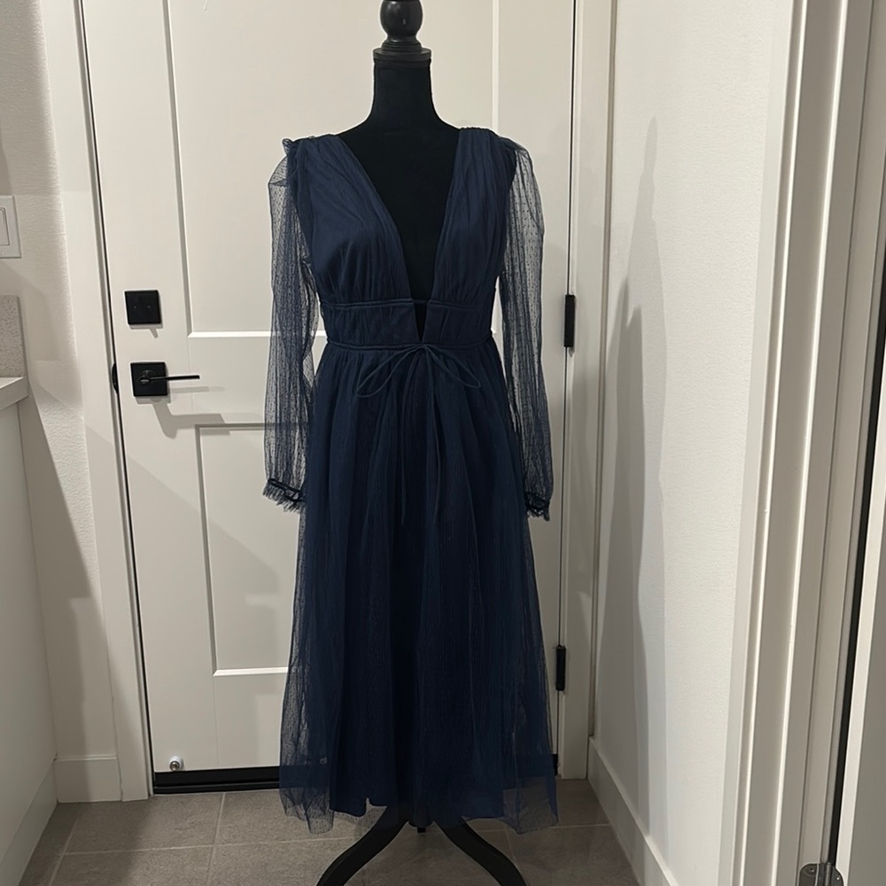 Lulu's Navy Long Sleeve Dress